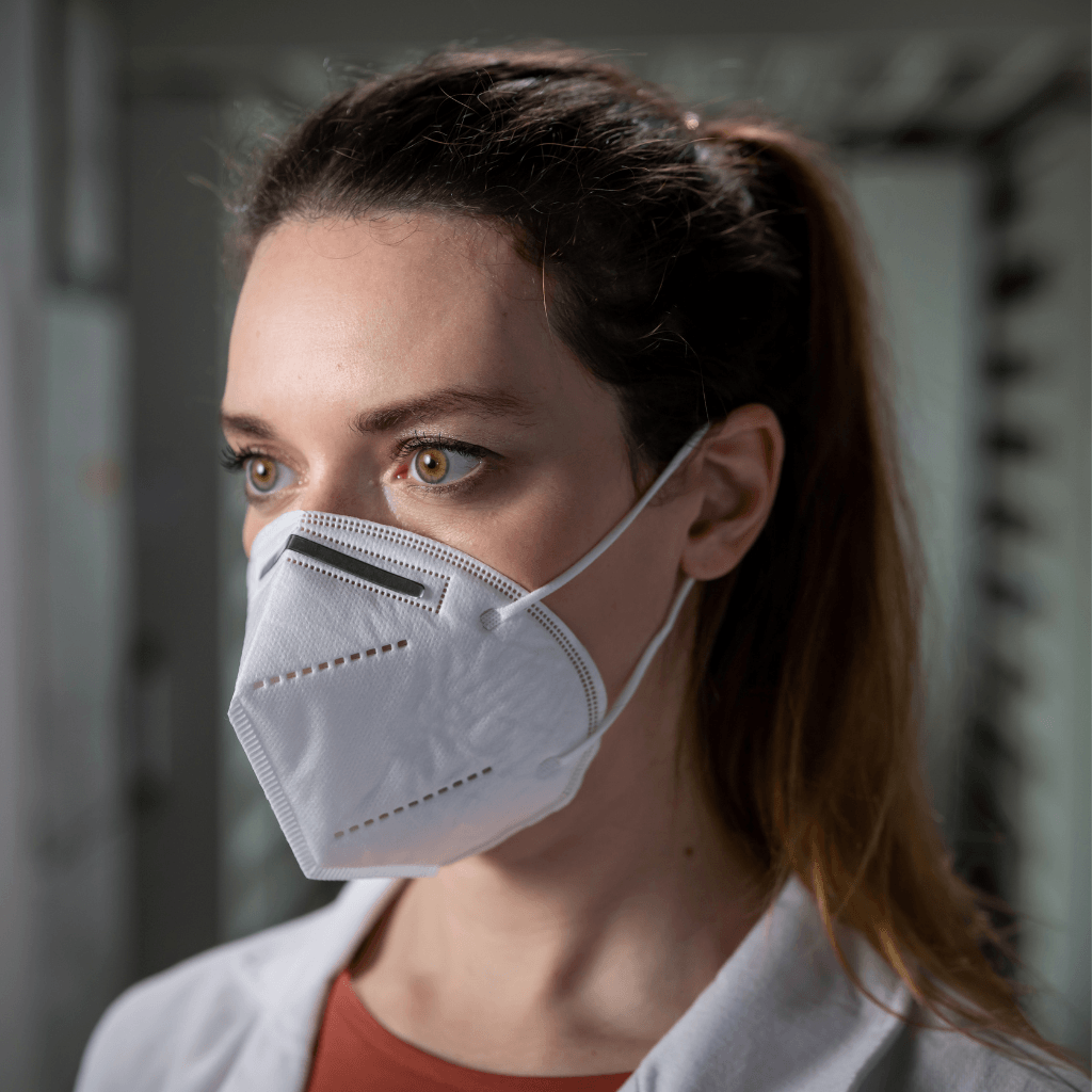 Respirator Fit Testing | Female healthcare worker wearing an N95 mask